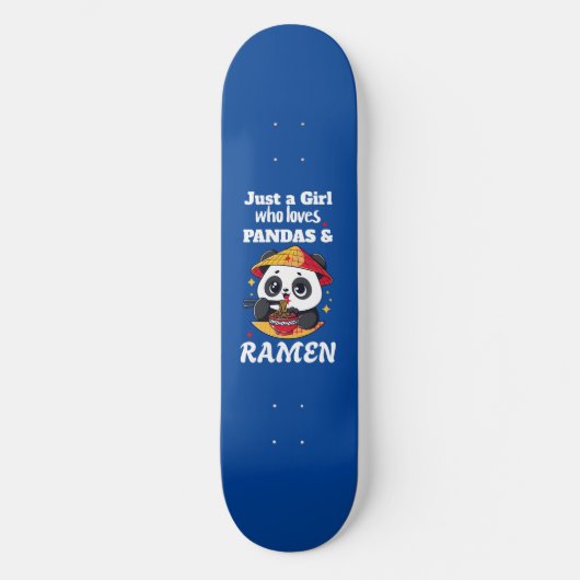 Liefde Panda's en Ramen (witte tekst) Persoonlijk Skateboard (Voorkant)
