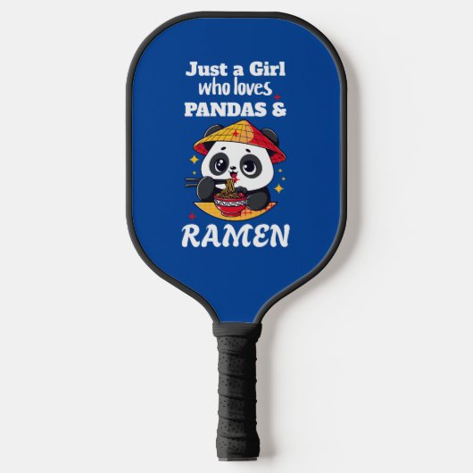 Liefde Panda's en Ramen (witte tekst) Pickleball Paddle (Voorkant)