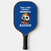 Liefde Panda's en Ramen (witte tekst) Pickleball Paddle (Achterkant)