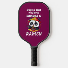 Liefde Panda's en Ramen (witte tekst) Pickleball Paddle