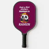 Liefde Panda's en Ramen (witte tekst) Pickleball Paddle (Achterkant)