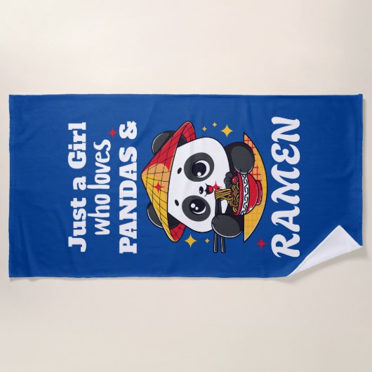 Liefde Panda's en Ramen (witte tekst) Strandlaken (Voorkant)