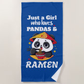 Liefde Panda's en Ramen (witte tekst) Strandlaken (Voorkant)