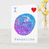 Liefde Pangolin bedreigde dierenrechten Psychedeli Kaart (Gele Bloem)