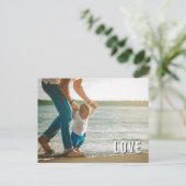 LIEFDE PAP Moderne Elegante Typografie Foto Briefkaart (Staand voorkant)