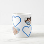 Liefde Papa Grootvader Blauw Hart Foto's Collage Koffiemok (Center)