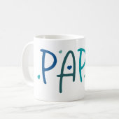 Liefde Papa grootvader typografische harten Koffiemok (Voorkant links)