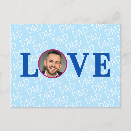 LIEFDE PAPA Moderne Aangepaste Foto Briefkaart (Voorkant)