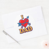 Liefde papa  ronde sticker (Envelop)