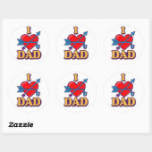 Liefde papa  ronde sticker (Vel)