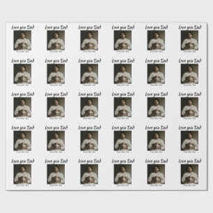liefde papa vaderdag foto naam eenvoudig cadeaupapier
