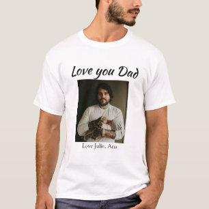 liefde papa vaderdag foto naam eenvoudig t-shirt