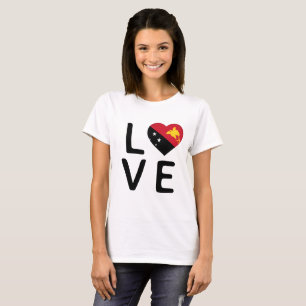Liefde - Papoea-Nieuw-Guinea vlag T-shirt
