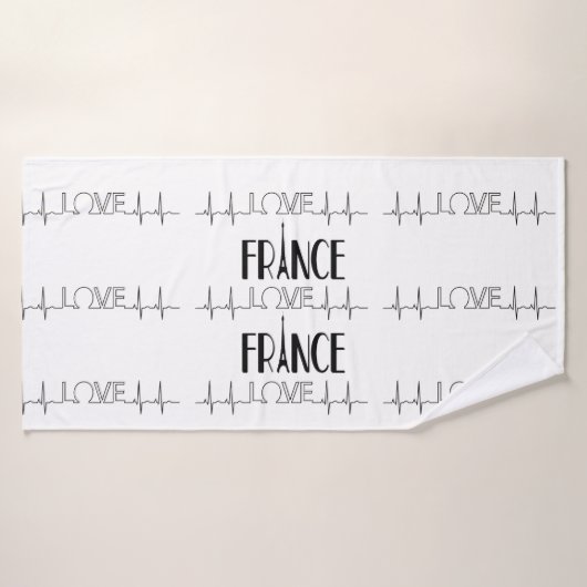 Liefde Parijs Frankrijk Zwart Wit Bad Mat Badhanddoek (Badhanddoek)