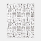 Liefde Parijs Franse iconen Fleece Deken (Voorkant)