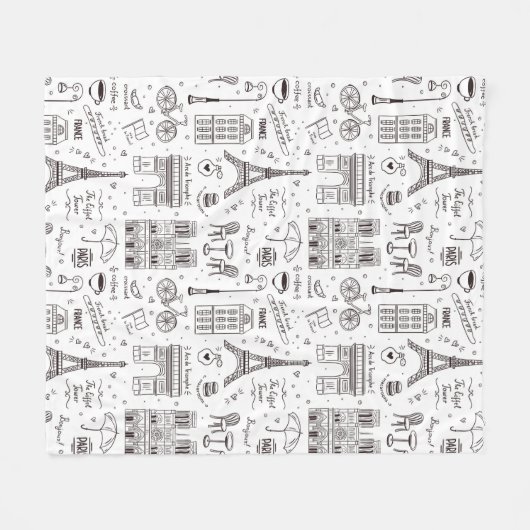 Liefde Parijs Franse iconen Fleece Deken (Voorkant (Horizontaal))