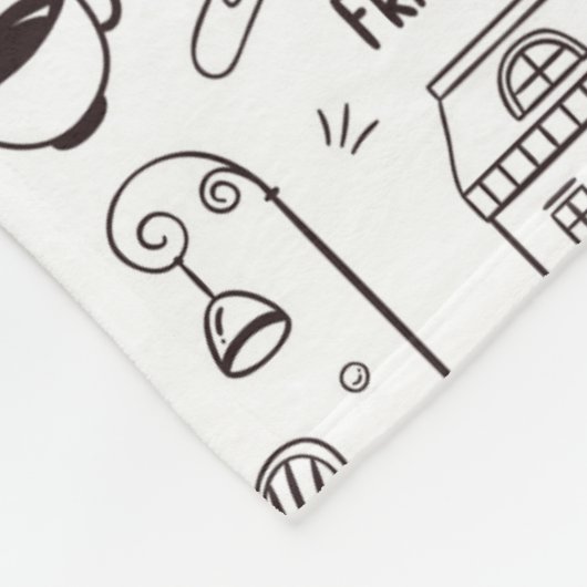 Liefde Parijs Franse iconen Fleece Deken (Hoek)