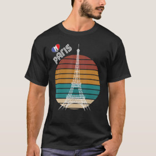 Liefde Parijs Retro Eiffeltoren Frankrijk Toeriste T-shirt