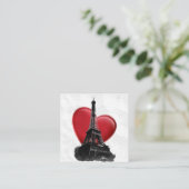 Liefde Parijs Rode Hart Eiffeltoren Informatiekaartje (Staand voorkant)