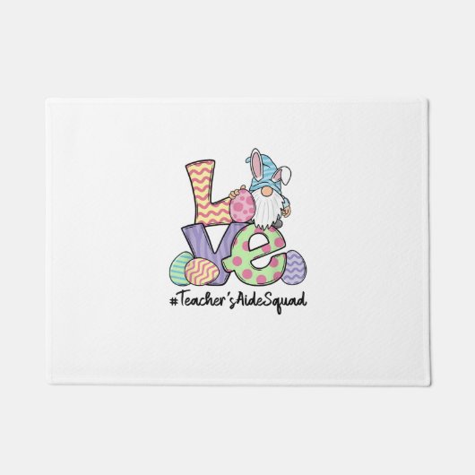Liefde Pasen Ondersteunende Gnomes Leraar Pasen 2 Deurmat (Voorkant)