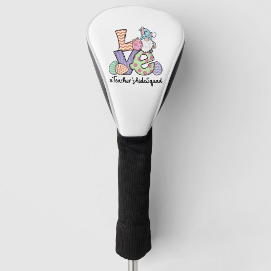 Liefde Pasen Ondersteunende Gnomes Leraar Pasen 2 Golfheadcover (Voorkant)