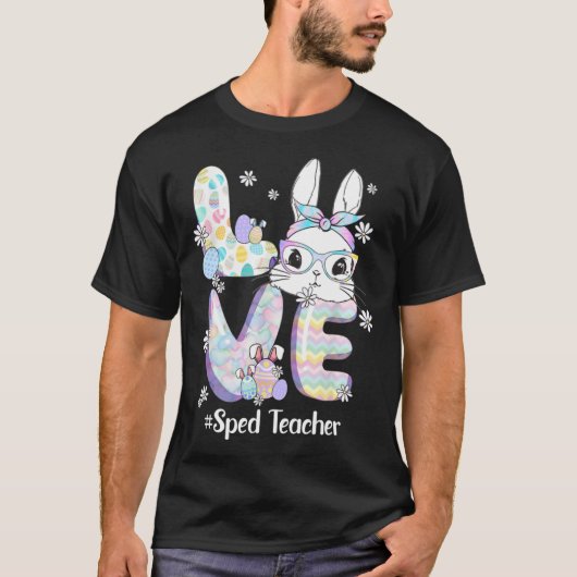 Liefde Pasen Speed Leraar Bunny Schattig Gezicht G T-shirt (Voorkant)