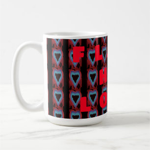 Liefde passie hot art ontwerp rood mistig blauw koffiemok