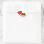Liefde pasta! : ronde sticker (Tas)