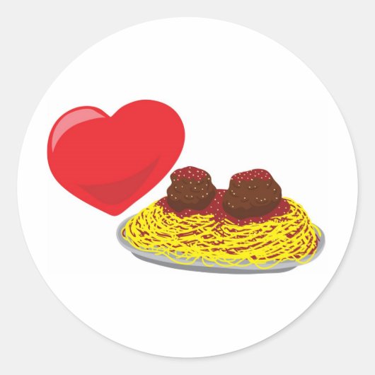 Liefde pasta! : ronde sticker (Voorkant)
