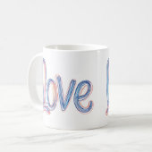 Liefde Pastel Scribble Slogan Koffiemok (Voorkant links)