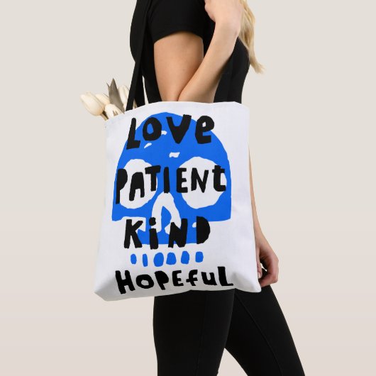 Liefde Patiënt Vriendelijke Hoopvolle Canvas tas (Dichtbij)
