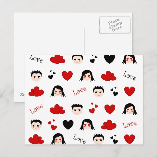 Liefde patroon - Briefkaart (Voorkant / Achterkant)