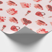 Liefde patroon illustratie cadeaupapier (Hoek)