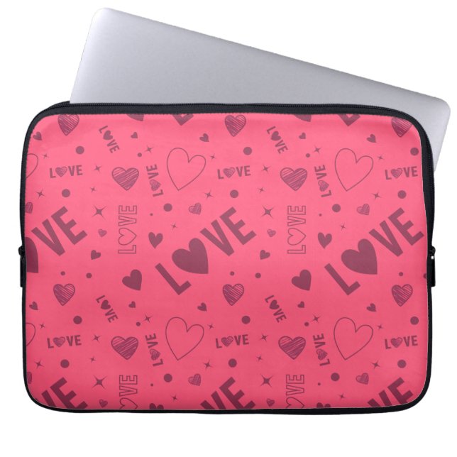 Liefde patroon laptop sleeve (Voorkant)