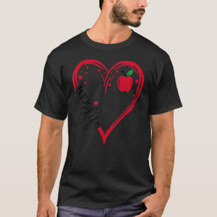 Liefde Pe Leraar Leven Apple Hart Leraar Waarderen T-shirt