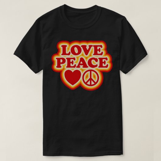 Liefde Peace 70s Retro Design T-shirt (Design voorkant)