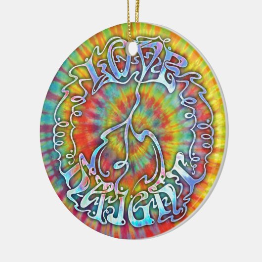 Liefde Peace Haight Keramisch Ornament (Links)