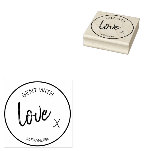 Liefde Personal Message Modern Rubber Stamp Rubberstempel (Gestempeld)