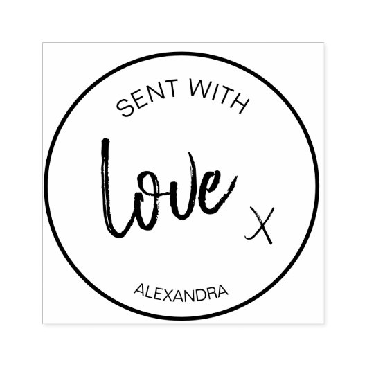 Liefde Personal Message Modern Rubber Stamp Rubberstempel (Afrduk)