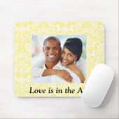 Liefde Persoonlijke Foto Geel Damask Mousepad Muismat (Met muis)