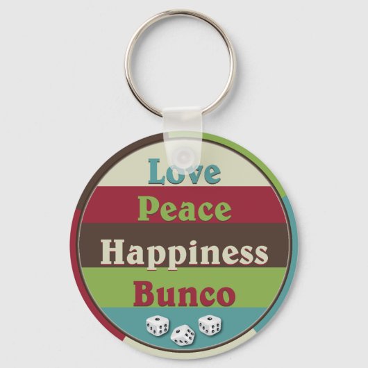 Liefde, Perzik en Geluk Bunco Sleutelhanger (Voorkant)