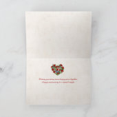 Liefde petunia hart met vlinderverjaardag kaart (Binnen)