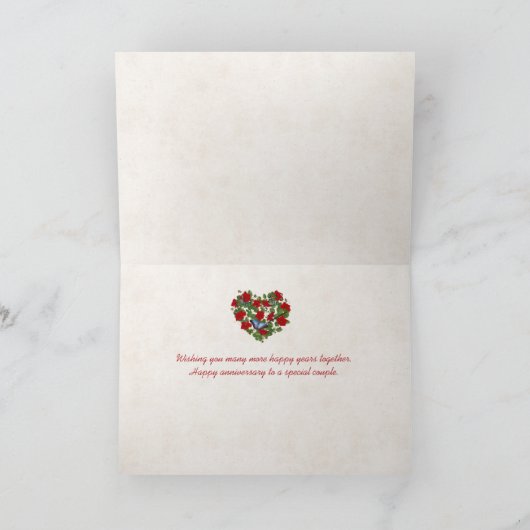 Liefde petunia hart met vlinderverjaardag kaart (Binnen)