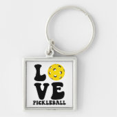 Liefde Pickleball Retro Sleutelhanger (Voorkant)