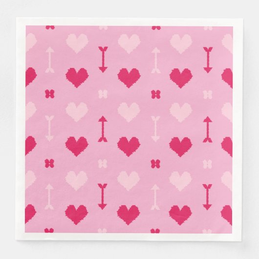 Liefde Pijlen & Bloesems Papier Servet (Voorkant)