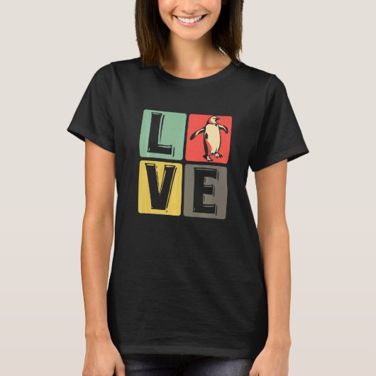 Liefde Pinguïn Leuk Dier Schattig Vogel T-shirt (Voorkant)