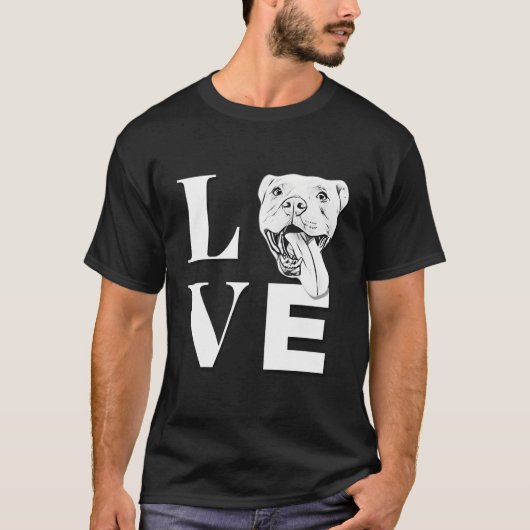 Liefde Pit Bulls Er Pitbull T-shirt (Voorkant)
