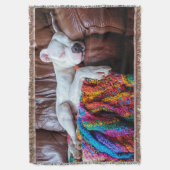 Liefde Pitbull hond slapen op de bank Deken (Voorkant Verticaal)