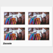 Liefde Pitbull hond slapen op de bank Rechthoekige Sticker (Vel)