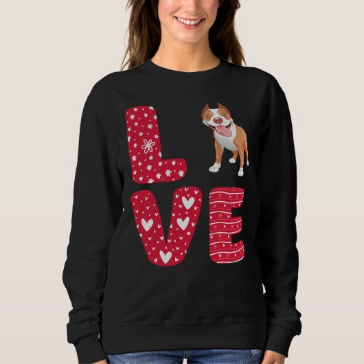Liefde Pitbull Valentijnsdag Trui (Voorkant)